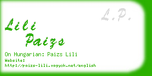 lili paizs business card